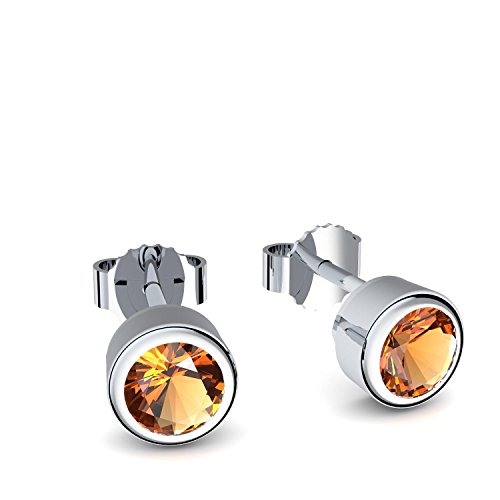 Ohrstecker Citrin (***Echte Citrine***) Ohrringe Citrin Luxusetui Silberohrstecker Silber Ohrschmuck Silberohrringe Ohrstecker gelber Stein Ohrringe gelber Stein gelb Ohrringe gelber FF47 SS925CIFA von Amoonìc