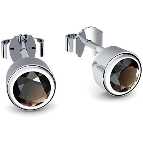 Ohrstecker Rauchquarz (***Echte Rauchquarze***) Ohrringe Rauchquarz - inkl. Luxusetui + - Silberohrstecker Silber Ohrschmuck Silberohrringe Ohrstecker brauner Stein braun FF47 SS925RAFA von Amoonìc