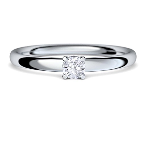 Verlobungsring Vorsteckring Platin Ring Diamant 950 + inkl. Luxusetui + Diamant Ring Platin Diamantring Platin 0,08 Carat SI1/H (Platin 950) - Concinnity Amoonic AM161 PL950BRFA50 von Amoonic