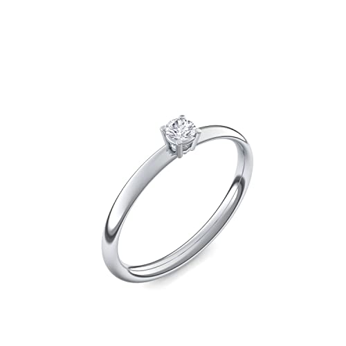 Verlobungsringe Silber-Ring Zirkonia Stein Ring +LUXUSETUI Damen 925 wie Diamant Verlobungsring Diamantring Heiratsantrag Damenring wie Weißgold AM161SS925ZIFA56 von Amoonic