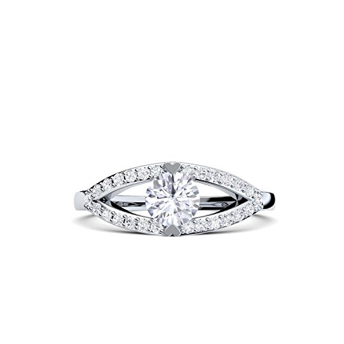 Verlobungsringe mit Zirkonia Stein + LUXUSETUI! Verlobungsring Heiratsantrag Idee Antrag Hochzeit Idee Silberring Ring Silber 925 Zirkonia wie Diamant Diamantring Damenring - FF205 SS925ZIFAZIFA56 von Amoonic