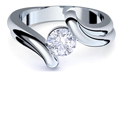 Verlobungsringe mit Zirkonia von AMOONIC mit Zirkonia Stein* +LUXUSETUI+GRAVUR Heiratsantrag Geschenkidee Antrag Hochzeit Idee Silberring Ringe Ring Silber 925 wie Diamant AM36SS925ZIFA56 von Amoonic