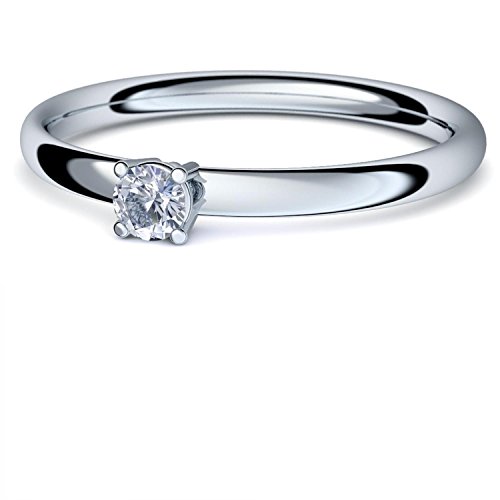 Weißgold Ring Bergkristall 585 + inkl. Luxusetui + Bergkristall Ring Weißgold Bergkristallring Weißgold (Weißgold 585) - Concinnity Amoonic Schmuck Größe 50 (15.9) - AM161 WG585BKFA50 von Amoonìc