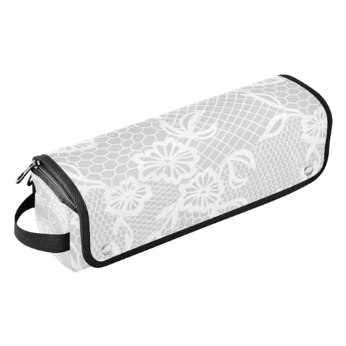 2-in-1-Haar-Werkzeug-Organizer mit hitzebeständiger Matte, abnehmbarer Haarstyling-Zubehör-Organizer für Glätteisen, Glätteisen, Lockenstäbe, sanfte weiße Spitzentasche für Damen, Sanfte weiße Spitze, 2-in-1-Haar-Werkzeug-Organizer mit hitzebeständiger Matte, abnehmbarer Haarstyling-Zubehör-Organizer für Glätteisen, Glätteisen, Lockenstäbe, sanfte weiße Spitzentasche für Damen, Sanfte weiße Spitze, von Amooorous
