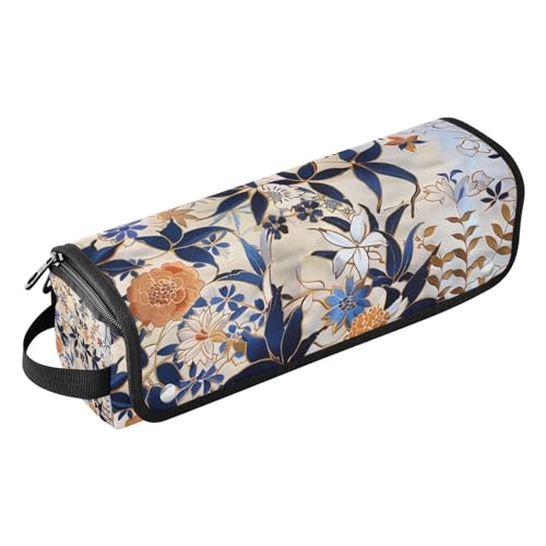 2-in-1-Haar-Werkzeug-Organizer mit hitzebeständiger Matte, großes Fassungsvermögen, Haar-Werkzeug-Organizer für Glätteisen, Lockenstäbe, bunte klassische Stickerei-Texturen, Reisetasche für, Bunte von Amooorous