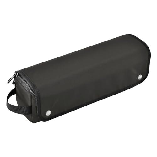 2-in-1-Haar-Werkzeug-Organizer mit hitzebeständiger Matte, wasserdichter Lockenstab Reiseetui für Glätteisen, Lockenstab, Haartrockner, abstraktes schwarz-weißes Reisezubehör, abstraktes Schwarz und von Amooorous
