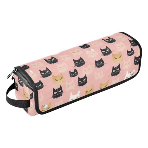 2-in-1-Haar-Werkzeug-Organizer mit niedlicher Cartoon-Katze, mit Eisenmatte, Heizwerkzeug, Reisetasche, Organizer für Glätteisen, Lockenstab, Haartrockner, Reisezubehör von Amooorous