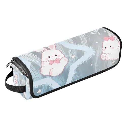 2-in-1-Haar-Werkzeug-Organizer und hitzebeständige Matte, Aufbewahrungstasche für Lockenstab Glätteisen, flacher Haartrockner, Cartoon, niedliches weißes Kaninchen, Reisezubehör, Niedliches weißes von Amooorous