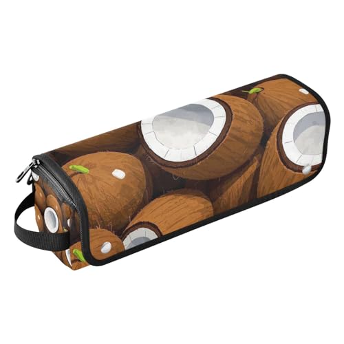 2-in-1 Lockenstab Reiseetui mit hitzebeständigem Pad, abnehmbares Haarstyling-Zubehör, Organizer für heiße Werkzeuge, Lockenstab und Glätteisen, Haarvolumizer, niedlicher Cartoon-Früchte, Kokosnuss von Amooorous