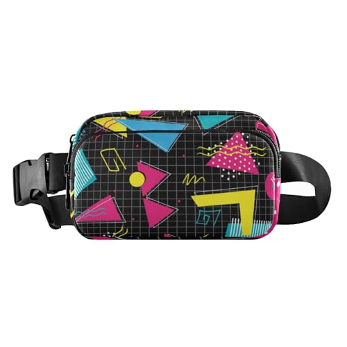 Abstrakte schwarze abstrakte trendige Gürteltasche für Männer und Frauen, Mehrzweck-Umhängetasche mit verstellbarem Riemen für Reisen, Urlaub, Laufen, Abstrakte schwarze abstrakte, 1 size von Amooorous