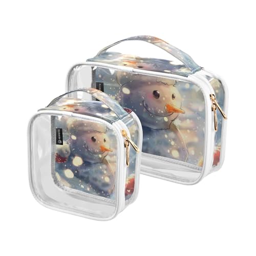 Amooorous 2 Pack Schneemann in Einem Weihnachtsmütze Lächeln im Schnee klare dekorative Herren Kulturbeutel für Reisen TSA genehmigt wasserdicht Make-up Pinsel Tasche Reise wesentliche maquillaje,, Amooorous 2 Pack Schneemann in Einem Weihnachtsmütze Lächeln im Schnee klare dekorative Herren Kulturbeutel für Reisen TSA genehmigt wasserdicht Make-up Pinsel Tasche Reise wesentliche maquillaje,, von Amooorous