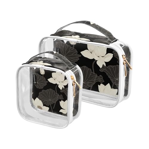 Amooorous 2 Pack Schwarz und Weiß Blume klar dekorative Make-up und Toilettenartikel TSA genehmigt wiederverwendbare kleine Make-up Tasche Männer rasieren kit para maquillaje, Schwarz-Weiß-blume, 1 Amooorous 2 Pack Schwarz und Weiß Blume klar dekorative Make-up und Toilettenartikel TSA genehmigt wiederverwendbare kleine Make-up Tasche Männer rasieren kit para maquillaje, Schwarz-Weiß-blume, 1 von Amooorous
