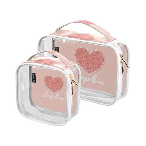 Amooorous 2 Stück Love Fake Glitter Rose Gold Clear Dekorative Große Kulturbeutel für Frauen TSA-zugelassen Wasserdicht Make-up-Tasche Reise Essential Para Maquillaje, Love Fake Glitter Roségold, 1 Amooorous 2 Stück Love Fake Glitter Rose Gold Clear Dekorative Große Kulturbeutel für Frauen TSA-zugelassen Wasserdicht Make-up-Tasche Reise Essential Para Maquillaje, Love Fake Glitter Roségold, 1 von Amooorous