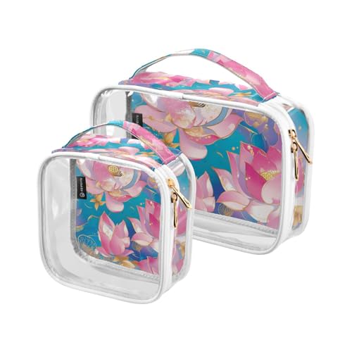 Amooorous 2 Stück Rose Gold Blume klar dekoratives Reise-Kulturset TSA-zugelassen wasserdicht Make-up Organizer Tasche Herren Rasierset Maquillaje, Rotgoldene Blume, 1 size Amooorous 2 Stück Rose Gold Blume klar dekoratives Reise-Kulturset TSA-zugelassen wasserdicht Make-up Organizer Tasche Herren Rasierset Maquillaje, Rotgoldene Blume, 1 size von Amooorous