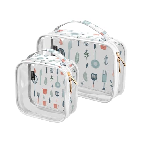 Amooorous 2 Stück Safari-Stil Küchenhelfer weiß transparent dekorative Herren-Kulturbeutel TSA-genehmigte wasserfeste transparente Make-up-Tasche Flughafenfluggesellschaft konform de maquillaje para, Amooorous 2 Stück Safari-Stil Küchenhelfer weiß transparent dekorative Herren-Kulturbeutel TSA-genehmigte wasserfeste transparente Make-up-Tasche Flughafenfluggesellschaft konform de maquillaje para, von Amooorous