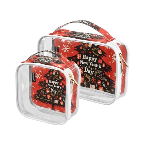 Amooorous 2 Stück Weihnachten rot kariert transparent dekorative Kulturtasche Herren TSA genehmigt tragbare transparente Kosmetiktasche Reise Essential de maquillaje, Weihnachtliches rotes Plaid, 1 Amooorous 2 Stück Weihnachten rot kariert transparent dekorative Kulturtasche Herren TSA genehmigt tragbare transparente Kosmetiktasche Reise Essential de maquillaje, Weihnachtliches rotes Plaid, 1 von Amooorous