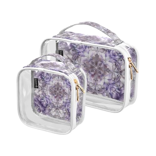 Amooorous 2 Stück lila graue Blumen Boho klar dekoratives Reise-Kulturset TSA-zugelassen wasserdichte Reise-Make-up-Tasche Herren Rasierset Maquillaje Para, Lila / Grau mit Blumenmuster, Boho-Stil, 1 Amooorous 2 Stück lila graue Blumen Boho klar dekoratives Reise-Kulturset TSA-zugelassen wasserdichte Reise-Make-up-Tasche Herren Rasierset Maquillaje Para, Lila / Grau mit Blumenmuster, Boho-Stil, 1 von Amooorous