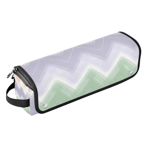 Amooorous 2-in-1-Haar-Werkzeug-Organizer mit Eisenmatte, wasserdichter Lockenstab Reiseetui für heiße Werkzeuge, Lockenstab, Glätteisen, Volumizer Styler, buntes Design, geometrische Streifen, von Amooorous