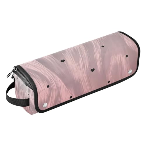 Amooorous 2-in-1-Haar-Werkzeug-Organizer und hitzebeständige Matte, tragbare Reise-Tragetasche für heiße Werkzeuge, Lockenstab und Glätteisen, Haarvolumizer, schwarzer Liebespunkt, tragbare von Amooorous