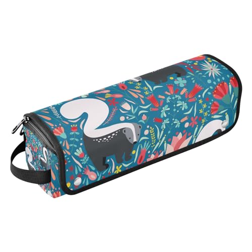 Amooorous 2-in-1 Haar-Werkzeug-Organizer und hitzebeständige Matte mit Reißverschluss, wasserdicht, flacher Lockenstab, Reise-Organizer für Glätteisen, Lockenstäbe, Cartoon-Schwarz-Weiß-Tiere, von Amooorous