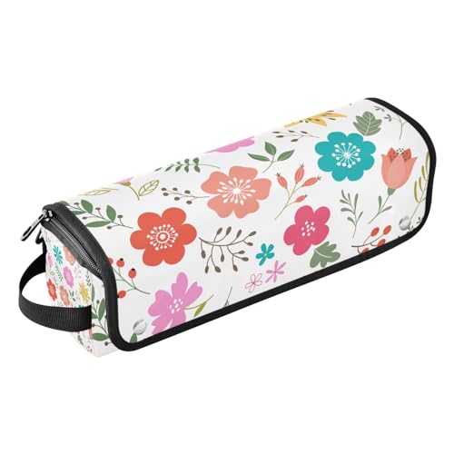 Amooorous 2-in-1 Lockenstab Reiseetui mit hitzebeständigem Pad, Tragetasche, flacher Lockenstab, wasserdichter Organizer für heiße Werkzeuge, Lockenstab und Glätteisen, Haarvolumizer, Blumen- und von Amooorous