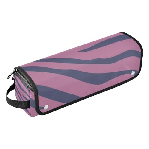 Amooorous 2-in-1 Lockenstab Reiseetui mit hitzebeständiger Matte, große Kapazität, Haarwerkzeug-Organizer für Lockenstab Glätteisen, flacher Haartrockner, schwarzer und violetter Druck, tragbarer von Amooorous