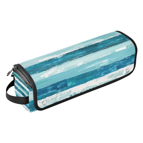 Amooorous 2-in-1 Lockenstab Reiseetui und hitzebeständige Matte, Haar-Werkzeug-Organizer, Aufbewahrungstasche für heiße Werkzeuge, Lockenstab und Glätteisen, Haarvolumizer, blau-grüne und weiße von Amooorous