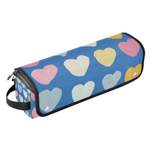 Amooorous 2-in-1-Lockenstab-Reiseetui und hitzebeständige Matte mit Reißverschluss, wasserdicht, flacher Lockenstab, Reise-Organizer für Glätteisen, Lockenstäbe, buntes schönes Design, Liebe, von Amooorous