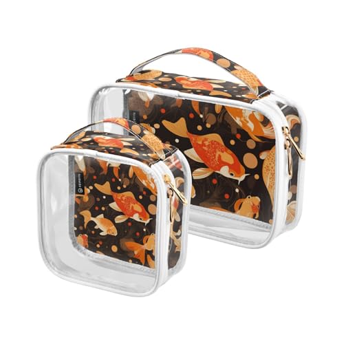 Amooorous 2er Pack Japanischer Goldfisch Transparent dekorative Kosmetiktasche groß TSA genehmigt Multifunktions Make-up Reisetasche Herren Rasierer Maquillaje Rasierer Goldfisch, Goldener Japanischer Amooorous 2er Pack Japanischer Goldfisch Transparent dekorative Kosmetiktasche groß TSA genehmigt Multifunktions Make-up Reisetasche Herren Rasierer Maquillaje Rasierer Goldfisch, Goldener Japanischer von Amooorous