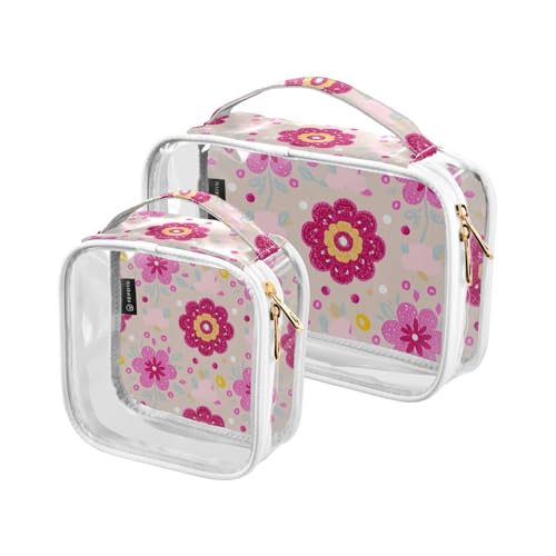 Amooorous 2er-Pack schöne rote Blüten klare dekorative Kosmetiktasche für Männer TSA genehmigt transparente Reise-Make-up-Tasche Rasur essentials de maquillaje para, Schöne rote Blumen, 1 Größe, Amooorous 2er-Pack schöne rote Blüten klare dekorative Kosmetiktasche für Männer TSA genehmigt transparente Reise-Make-up-Tasche Rasur essentials de maquillaje para, Schöne rote Blumen, 1 Größe, von Amooorous