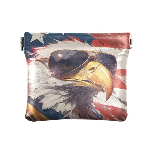 Amooorous 4. Juli Unabhängigkeitstag Brauner Vogel Damen Kleine Leder Münzgeldbörse Geldbörse Geldbörse Geldbörse Praktische Mini Münzbörse Taschen für Männer Frauen Reisen, 4. Juli Unabhängigkeitstag von Amooorous
