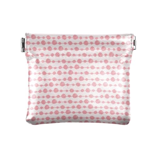 Amooorous Abstrakte Pfirsich-Linie Damen Leder Münzgeldbörse Portemonnaie Fancy Kartenhalter für Mädchen Frauen Damen, Abstrakte Pfirsich-Linie, 1 size von Amooorous