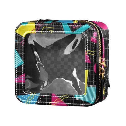 Amooorous Abstrakte schwarze abstrakte Mini-Make-up-Tasche, transparente Reisetaschen für Toilettenartikel, Kosmetiktaschen, Organizer für Damen, Abstraktes schwarzes abstraktes Design, 1 size von Amooorous