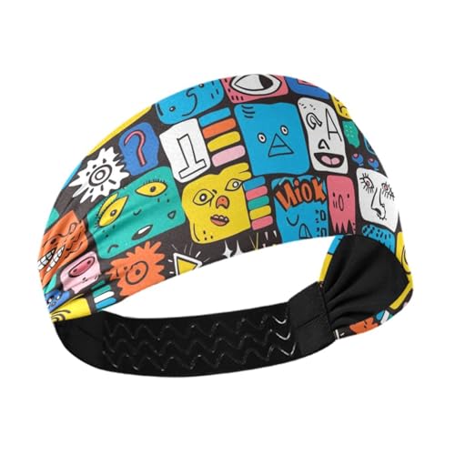 Amooorous Abstrakter Würfel-Stirnband-Halter, elastische Schweißbänder zum Wandern, Fußballwaschen, Gesicht waschen, cinta para el cabello von Amooorous