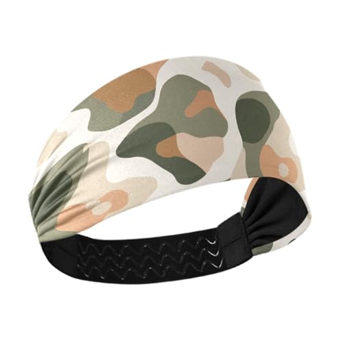 Amooorous Abstraktes grau-grünes Blumenmuster, rutschfest, Damen-Stirnbänder für Haare, dehnbare Schweißbänder für Damen, für Workout, Volleyball, Basketball, Banda, Para el Cabello von Amooorous
