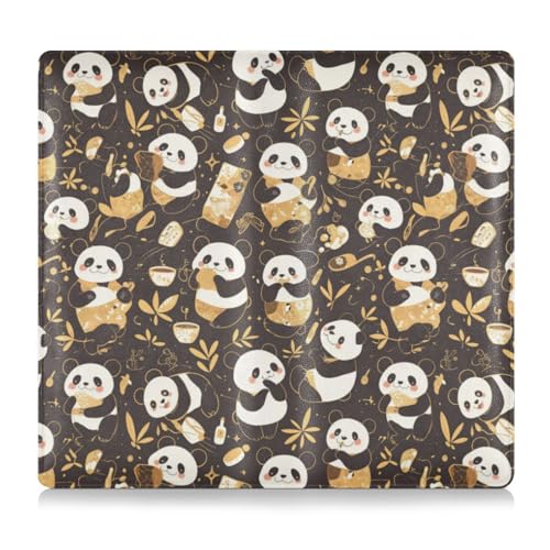 Amooorous Auto- und Versicherungskartenhalter mit niedlichem Panda-Motiv, Leder, Handschuhfach, Organizer für wichtige Dokumente, Führerschein, Karten von Amooorous