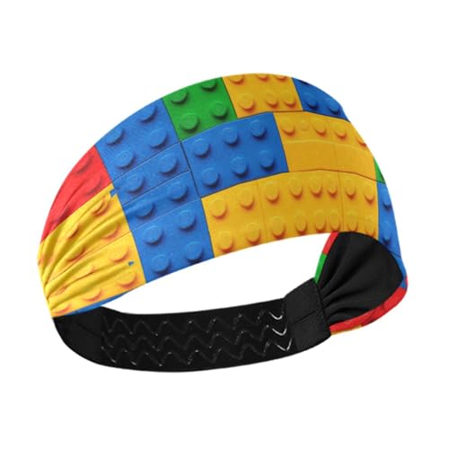 Amooorous Bausteine, bunte, kühlende große Stirnbänder für Damen, dehnbare Schweißbänder für Damen, für Fußball, Radfahren, Sport, Diademen von Amooorous