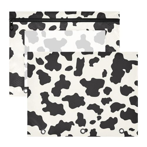Amooorous Binder-Bleistiftetui, Sichtfenster, Kunststoff, Ordner für A4-Papier, Briefe, 2 Stück, Studenten, Kunstbedarf, Aufbewahrung, Schwarz-Weiß-Kuh-Druck Amooorous Binder-Bleistiftetui, Sichtfenster, Kunststoff, Ordner für A4-Papier, Briefe, 2 Stück, Studenten, Kunstbedarf, Aufbewahrung, Schwarz-Weiß-Kuh-Druck von Amooorous