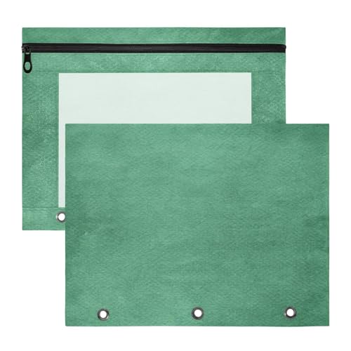 Amooorous Binder-Federmäppchen, stabile Aufbewahrungstasche für A4-Papier, Briefe, 2 Stück, für Lehrer und Zuhause, Vintage-Grün von Amooorous