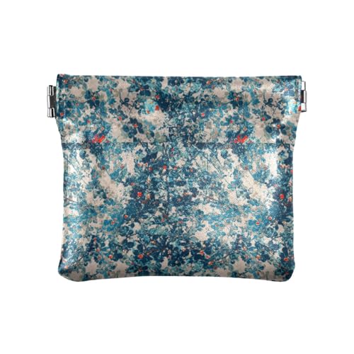 Amooorous Blaue frische süße kleine Blumen-Frauen-Geldbörse aus PU-Leder, praktischer Kleingeld-Halter, Karten-Organizer für Mädchen und Damen, Blaue frische süße kleine Blume, 1 size von Amooorous