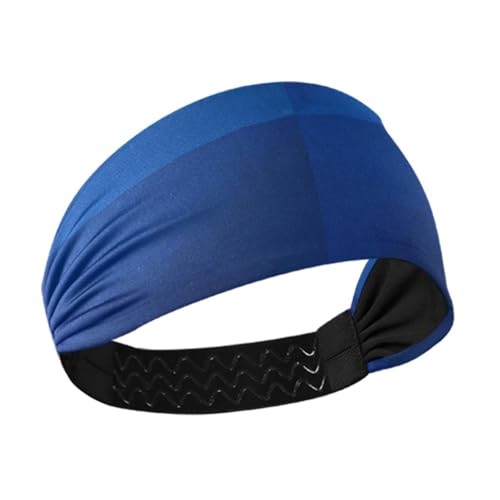 Amooorous Blauer Farbverlauf, rutschfestes, breites Stirnband, dehnbares Haarband für Fußball, Basketball, Tennis, Cintas, Para el Pelo de Mujer von Amooorous