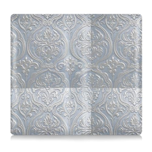 Amooorous Bohemia Retro Trendy Floral Paisley Silver White Leather Auto Registration Insurance & ID Card Holder Essential Car Wallet Case for Driver License, Cards & Essential Documents, Bohemia Retro von Amooorous