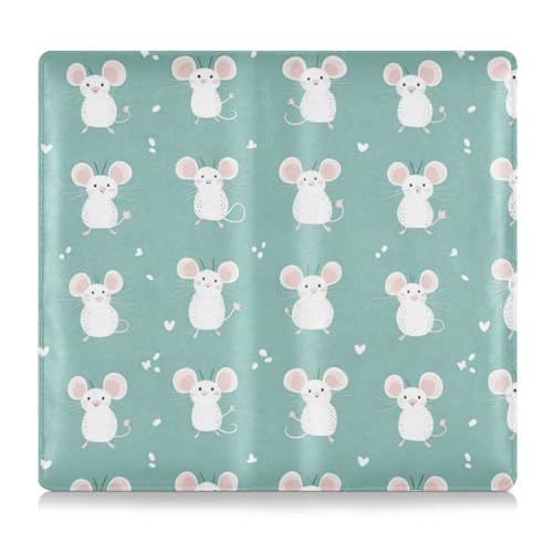 Amooorous Boho Simple Style Animal Green Cartoon Premium Leder Auto Registrierung und Versicherung Halter Handschuhfach Fach Organizer für Dokumente, Karten, Führerschein von Amooorous