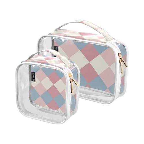 Amooorous Bolsa de Maquillaje Kulturbeutel für Herren, quadratisch, transparent, TSA-zugelassen, transparent, Make-up-Reisetasche, 2 Stück, Puderblau, quadratisch, 1 size Amooorous Bolsa de Maquillaje Kulturbeutel für Herren, quadratisch, transparent, TSA-zugelassen, transparent, Make-up-Reisetasche, 2 Stück, Puderblau, quadratisch, 1 size von Amooorous