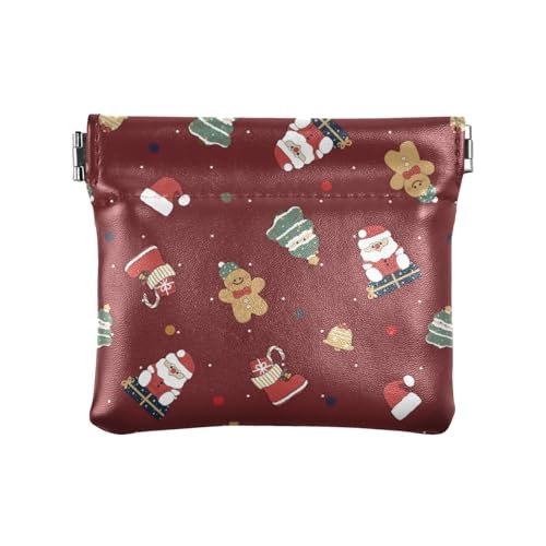 Amooorous Braunes Cartoon-Design, niedlicher Lebkuchenmotiv, Leder, einzigartiger Schmuck-Organizer für Damen, Brauner Cartoon-süßer Weihnachtslebkuchen, 1 size von Amooorous