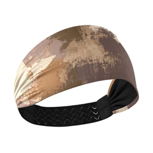 Amooorous Braunes Haarband für Damen, Retro-Sterne-Muster, rutschfest, elastische Haarbänder für Tennis, Basketball, Laufen, Diadema, Para, Ni?as von Amooorous