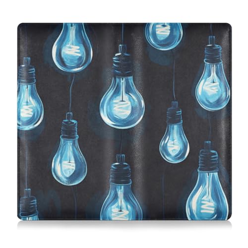 Amooorous Bule Lighting Reiseanzug aus PU-Leder für Kfz-Zulassungs- und Versicherungskartenhalter, Handschuhfach-Organizer für Dokumente, Karten, Führerschein von Amooorous