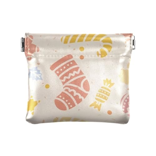 Amooorous Bunte Geldbörse für Weihnachten, Party, PU-Leder, kleine Münzbörse, ausgefallene Kosmetiktasche für Damen, Farbenfrohe Weihnachtsfeier, 1 size von Amooorous