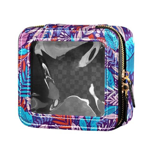 Amooorous Bunte Make-up-Tasche mit tropischen Pflanzen, transparent, für Geldbörse, Reisetasche, Kosmetiktasche für Damen, Bunte tropische Pflanzen, 1 size von Amooorous