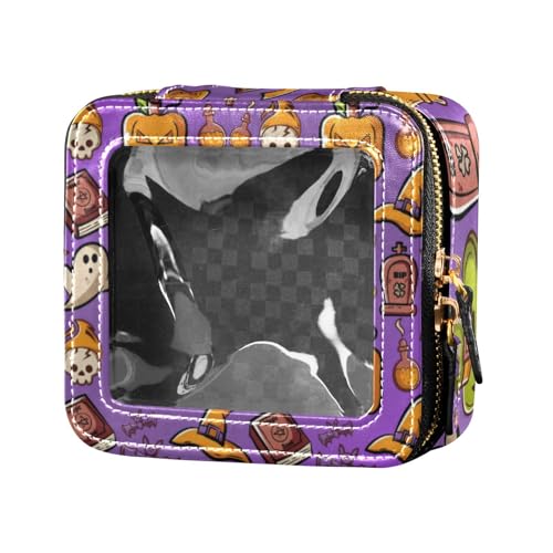 Amooorous Bunte Mini-Make-up-Tasche für Halloween-Partys, Reisetaschen für Toilettenartikel, kleine Kosmetiktasche für Geldbörse zum Fliegen, Bunte Halloween-Party, 1 size von Amooorous